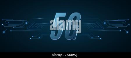 5G-Netzwerk Hintergrund. High-tech-Platine. Moderne Technik Design. Vector Illustration. EPS 10. Stock Vektor