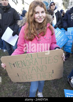 New York, USA. 5. Januar, 2020. Rund 15.000 Demonstranten auf die Straße gingen, die keinen Hass keine Angst März als Reaktion auf den verschärften antisemitischen Attac Stockfoto