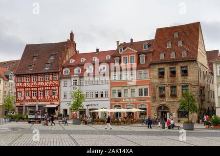 Typische beeindruckende Architektur am Marktplatz, (Marktplatz), Coburg, Bayern, Deutschland. Stockfoto