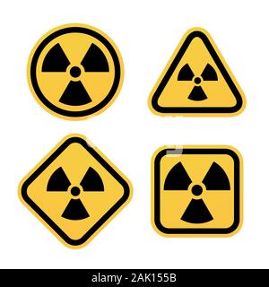 Warnhinweis zur Strahlung Symbole gesetzt. Nukleare alert Zeichen Stock Vektor