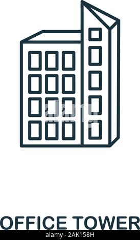 Office Tower Symbol Leitung. Schlankes Design im Stil von office tools Icon Sammlung. Einfache Office Tower Symbol für Infografiken und Vorlagen Stock Vektor