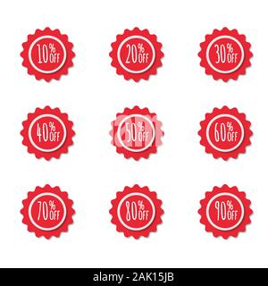 Red Verkauf Aufkleber Sammlung. Satz von Labels Stock Vektor