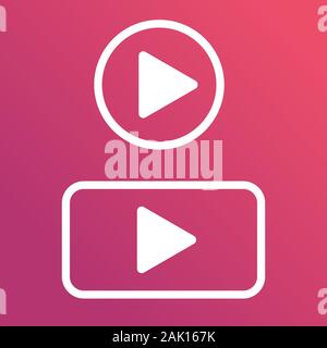 Play Button Icons einstellen. Vektor unterzeichnen. Design Elemente Stock Vektor