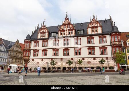 Das Stadthaus am Marktplatz, (Marktplatz), Coburg, Bayern, Deutschland. Stockfoto