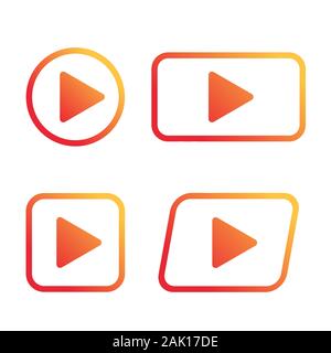 Play Button Icons einstellen. Vektor unterzeichnen. Design Elemente Stock Vektor