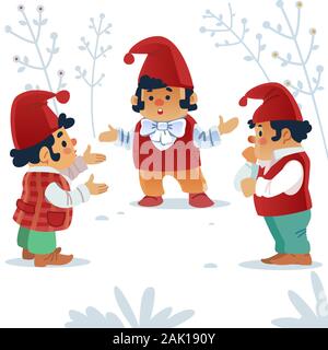 Zwerg. Gnome. Märchen. Fantastische Zeichensatz. Magische Geschichten vector clip art Stock Vektor