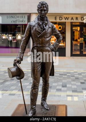 Statue von Beau Brummell von Irena Sedlecká in der Jermyn Street, St James, London Stockfoto