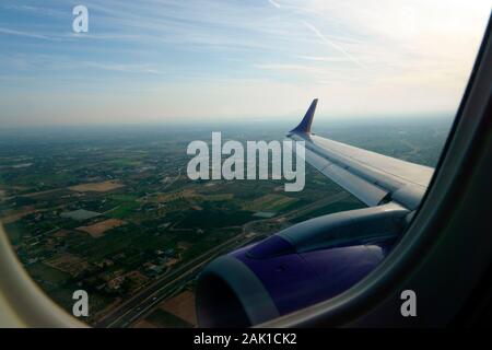 Landung IN ALICANTE. (ALC) Stockfoto