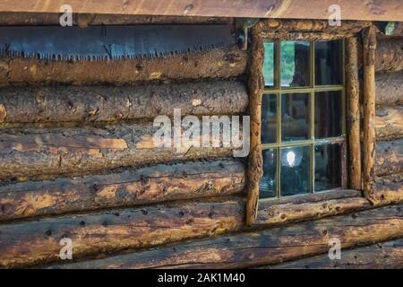 Wiwaxy Kabine an Elizabeth Parker Hütte an einem kalten Tag im September in den Lake O'Hara Bereich der Yoho National Park, British Columbia, Kanada Stockfoto