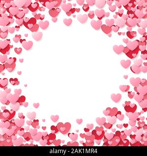 Valentinstag Poster mit rot und rosa Herzen. Hintergrund. Vector Illustration Stock Vektor