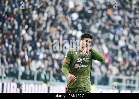 Turin, Italien. 06 Jan, 2020. Während der Serie ein Fußballspiel zwischen Juventus Turin und Cagliari Calcio. FC Juventus gewann 4-0 über Cagliari Calcio bei Allianz Stadion, in Turin vom 6. Januar 2020 (Foto von Alberto Gandolfo/Pacific Press) Quelle: Pacific Press Agency/Alamy leben Nachrichten Stockfoto