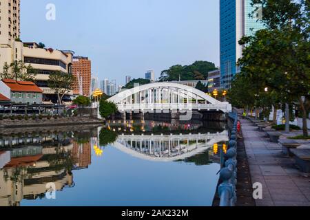 Elgin Brücke, Singapur Stockfoto