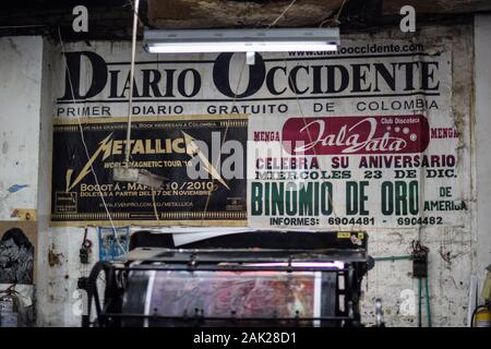 Carteles 'La linterna', alte Poster factory im Barrio San Antonio, Cali, Kolumbien Stockfoto