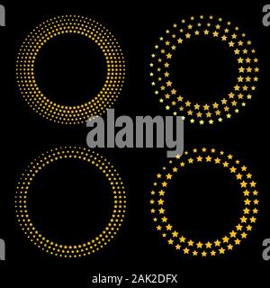 Golden Star runden Rahmen. Geometrische Ornamente Sammlung. Design Elemente Stock Vektor