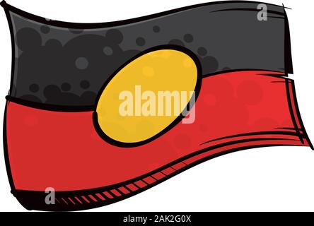 Malte Aboriginal Flagge schwenkten in Wind Stock Vektor