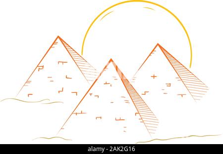Drei Pyramiden Stock Vektor