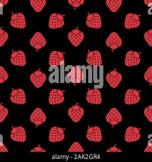 Erdbeeren nahtlose Muster Hintergrund wiederholen Stockfoto