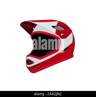 Biker Schutzhelm. Motorrad Ausrüstung. Vector Graphic Illustration. Isoliert Stock Vektor