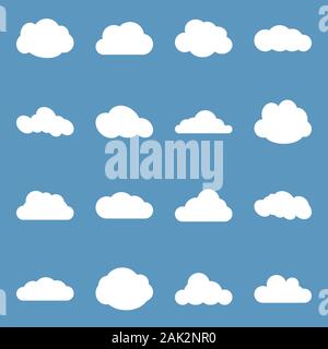 Cloud Web Icons einstellen. Einfachen vektor Symbole Sammlung Stock Vektor