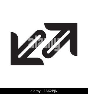 Pfeil für das Symbol Vollbild oder Symbol. Vector Illustration. Stock Vektor