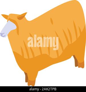 Orange schaf Symbol, isometrische Stil Stock Vektor