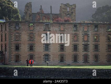 Blick auf das Gefängnis Ruinen in der ehemaligen Siedlung Port Arthur in der Nähe Port Arthur in Tasmanien, Australien. (Undatiertes Foto) | Verwendung weltweit Stockfoto