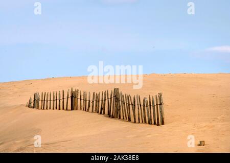 Sandfang, Fechten, Sandhaven Strand, South Shields, South Tyneside Stockfoto