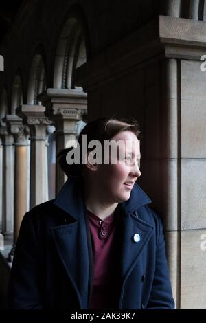 Mhairi Schwarz, Mitglied des Europäischen Parlaments für die Scottish National Party, in Paisley, Schottland, am 14. Februar 2017. Stockfoto