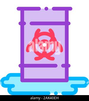Nukleare Abfälle Container Vector dünne Linie Symbol Stock Vektor