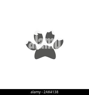 Dog paw Abbildung auf weißen backgroound. Symbol.eps 10. Stock Vektor