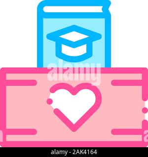 Freiwillige Unterstützung Studie Box Vektor dünne Linie Symbol Stock Vektor