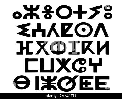 Berber alphabet Muster, Zeichen Elemente, Vector Illustration Stock Vektor