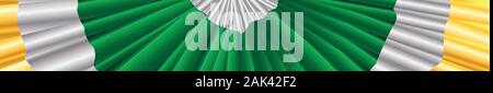 Weiß und Blau Irish Seidenband Bunting über einem weißen Hintergrund Stock Vektor