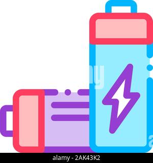 Nukleare Abfälle Container Vector dünne Linie Symbol Stock Vektor