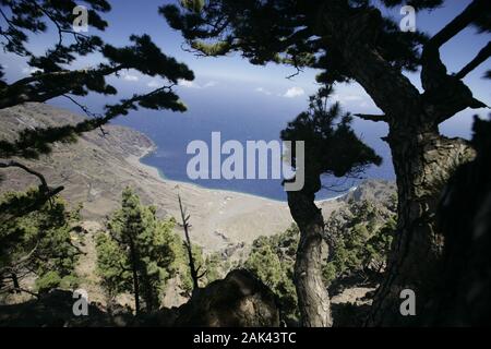 Ausblick vom Mirador de las Playas auf El Hierro, Spanien | Verwendung weltweit Stockfoto