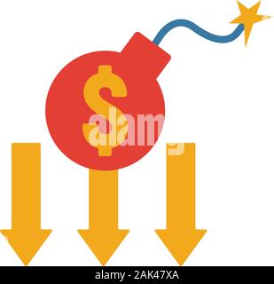 Schuldenkrise Symbol. Einfaches Element vom Risikomanagement icons Collection. Kreative Schuldenkrise Symbol ui, ux, Anwendungen, Software und Infografiken Stock Vektor