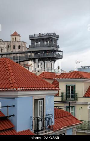 Aufzug Santa Justa (Elevador de Santa Justa), Baixa, Lissabon, Portugal Stockfoto