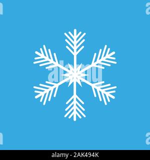 Schneeflocke anmelden. Blue Snowflake Symbol auf weißem Hintergrund. Schneeflocke Silhouette. Stock Vektor