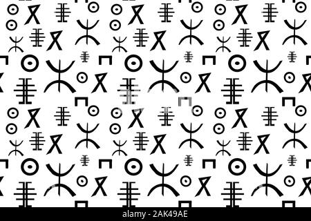 Nahtlose Berber alphabet Muster, Zeichen Elemente, Vector Illustration Stock Vektor