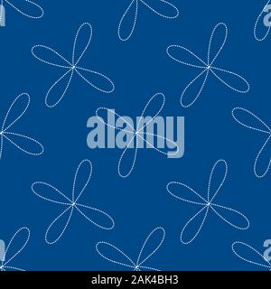 Die nahtlose Vektor Muster Hintergrund mit Blumen Stickerei im japanischen Stil. Stock Vektor