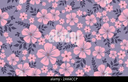 Valentine Blumen Muster Hintergrund, mit eleganten und wunderschönen rosa Blume Design. Stock Vektor