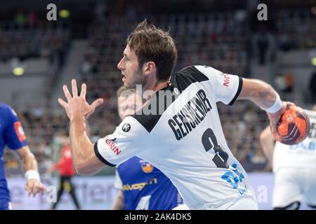 Mannheim, Deutschland. 04 Jan, 2020. Uwe GENSHEIMER (GER) in Aktion; Handball Laenderspiel der Maenner, Freundschaftsspiel, Deutschland (GER) - Island (ISL) 33:25, Mannheim/Deutschland am 04.01.2019 | Verwendung der weltweiten Kredit: dpa/Alamy leben Nachrichten Stockfoto