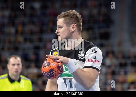 Mannheim, Deutschland. 04 Jan, 2020. David SCHMIDT (GER) in Aktion; Handball Laenderspiel der Maenner, Freundschaftsspiel, Deutschland (GER) - Island (ISL) 33:25, Mannheim/Deutschland am 04.01.2019 | Verwendung der weltweiten Kredit: dpa/Alamy leben Nachrichten Stockfoto