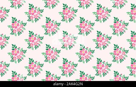 Valentine blumen muster Hintergrund Design mit eleganter rosa Rose Blume. Stock Vektor