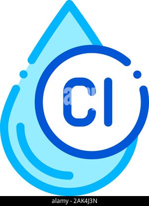 Clorum Tropfen Wasser Behandlung Vektor Icon Stock Vektor