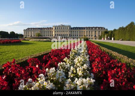 Gartenanlage und Schloss Schönbrunn, Wien, Österreich | Verwendung weltweit Stockfoto