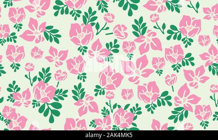 Valentine Blumen Muster Hintergrund, mit eleganten und nahtlose pink flower Design. Stock Vektor