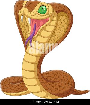 Cartoon King Cobra Snake auf weißem Hintergrund Stock Vektor