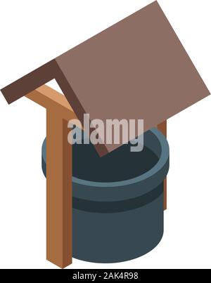 Gut mit einem Baldachin Symbol, isometrische Stil Stock Vektor
