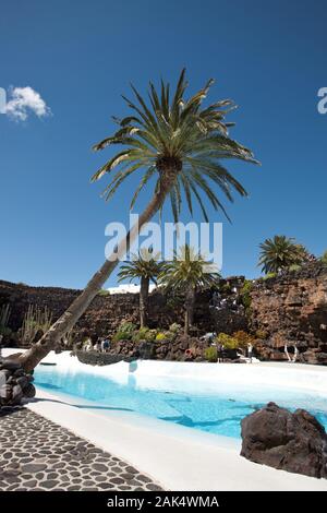 Lanzarote: "Jameos del Agua", Vulkanhoehlen im Lavafeld des Volcan de la Corona Novalja, künstlerisch neu gestaltet von César Manrique, Gran Canaria | Stockfoto